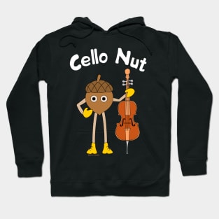 Cello Nut White Text Hoodie